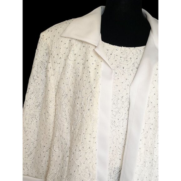 Vintage R & M Richards Size 18 Jeweled Evening Cocktail Holiday Tank Top & Jacke - Picture 2 of 8